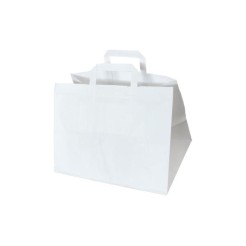 Bele papirne kese sa unutrašnjom ručkom - 32x22x24 cm